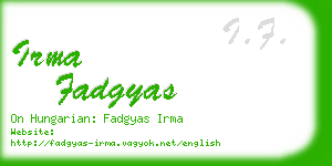 irma fadgyas business card